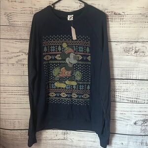 NWT Men’s Blue Mickey Mouse Christmas Sweater size 2XL